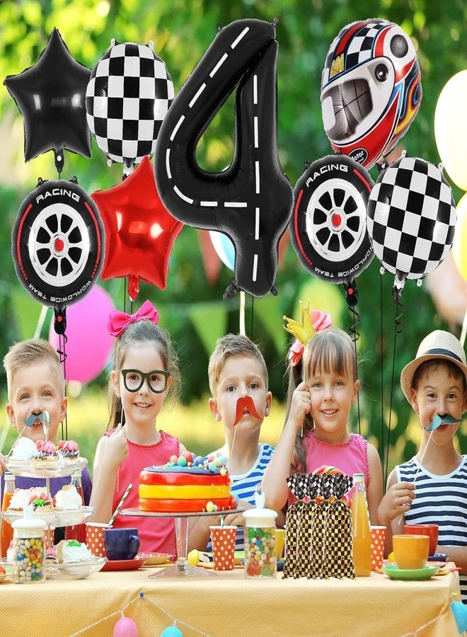 CSTYWC 50 Pieces Cellophane Car Candy Bags Black White Checkered Racing Treat Bags Plastic Race Gift Goodie bags with 50Pieces Twist Ties for Cars Birthday Party Decorations - Image 5